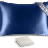 Funda de Almohada de Seda Orgánica RENESSY -Azul Marino