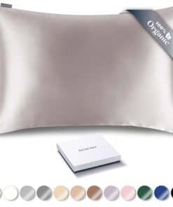 Funda de Almohada de Seda Orgánica RENESSY -Lavanda Pálida