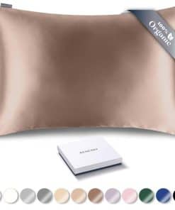 Funda de Almohada de Seda Orgánica RENESSY -Taupe Cálido