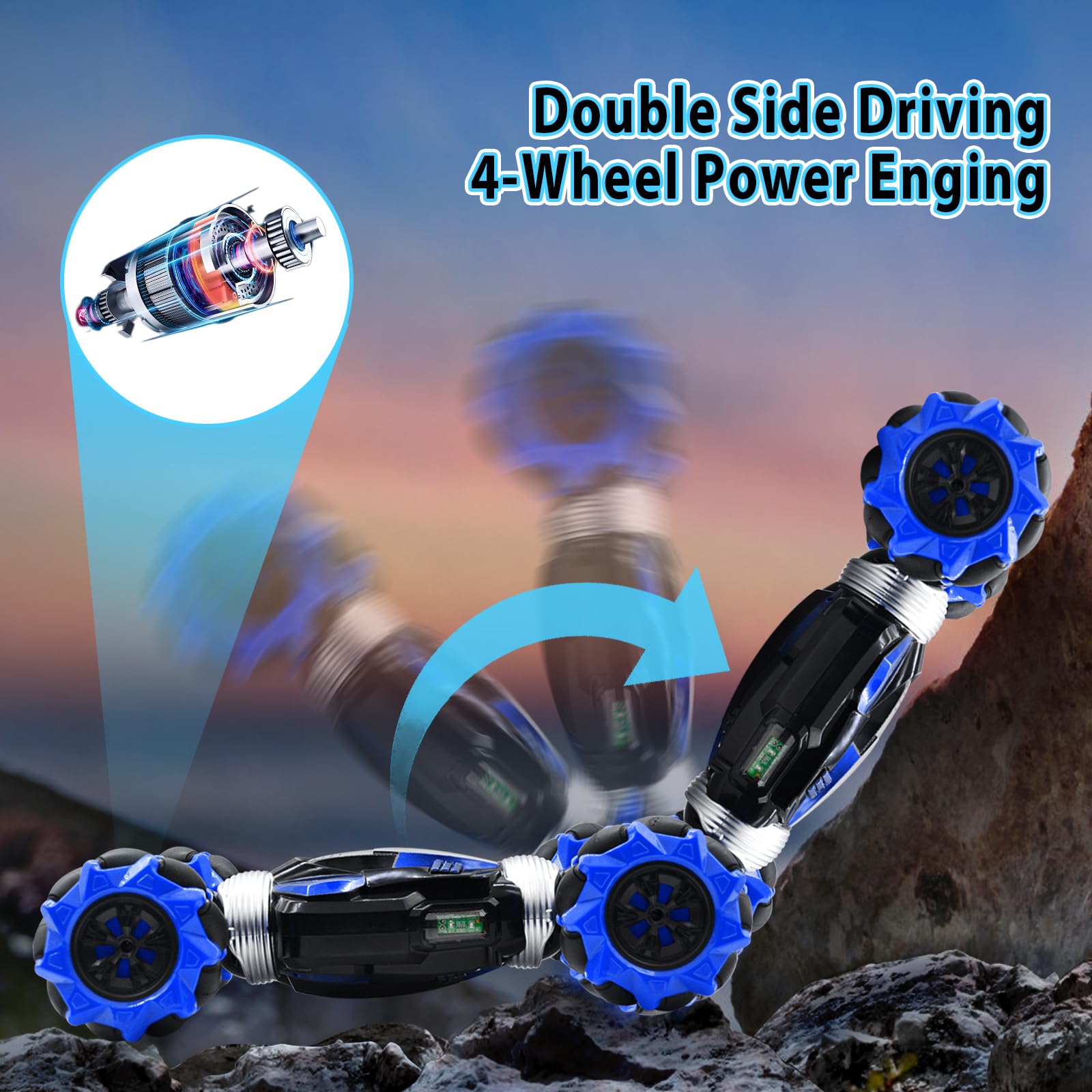 AGNEVE Coche de Acrobacias con Sensor de Gestos con Luces y - Imagen 6