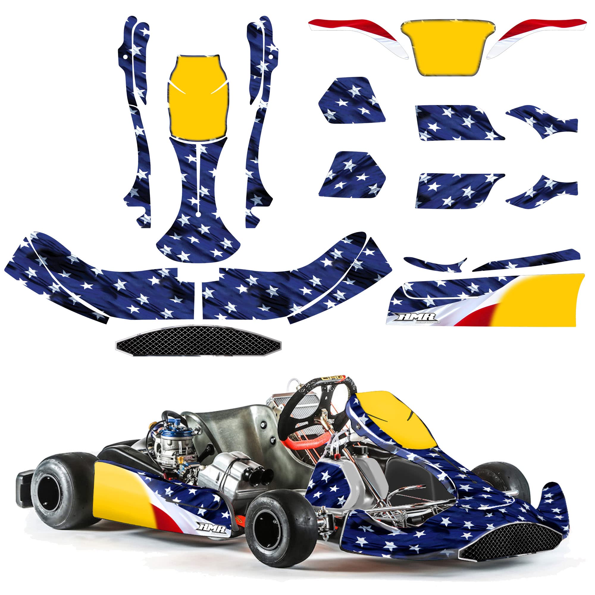 Kit de gráficos para Go-Kart AMR Racing Sticker Decal