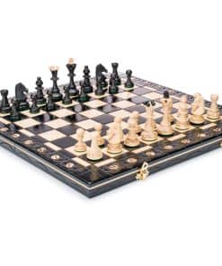 Hermoso Juego de Ajedrez de Madera Hecho a Mano -Beige