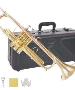 Trompeta de cobre dorado KAYATA con tubo de plomo de cobre