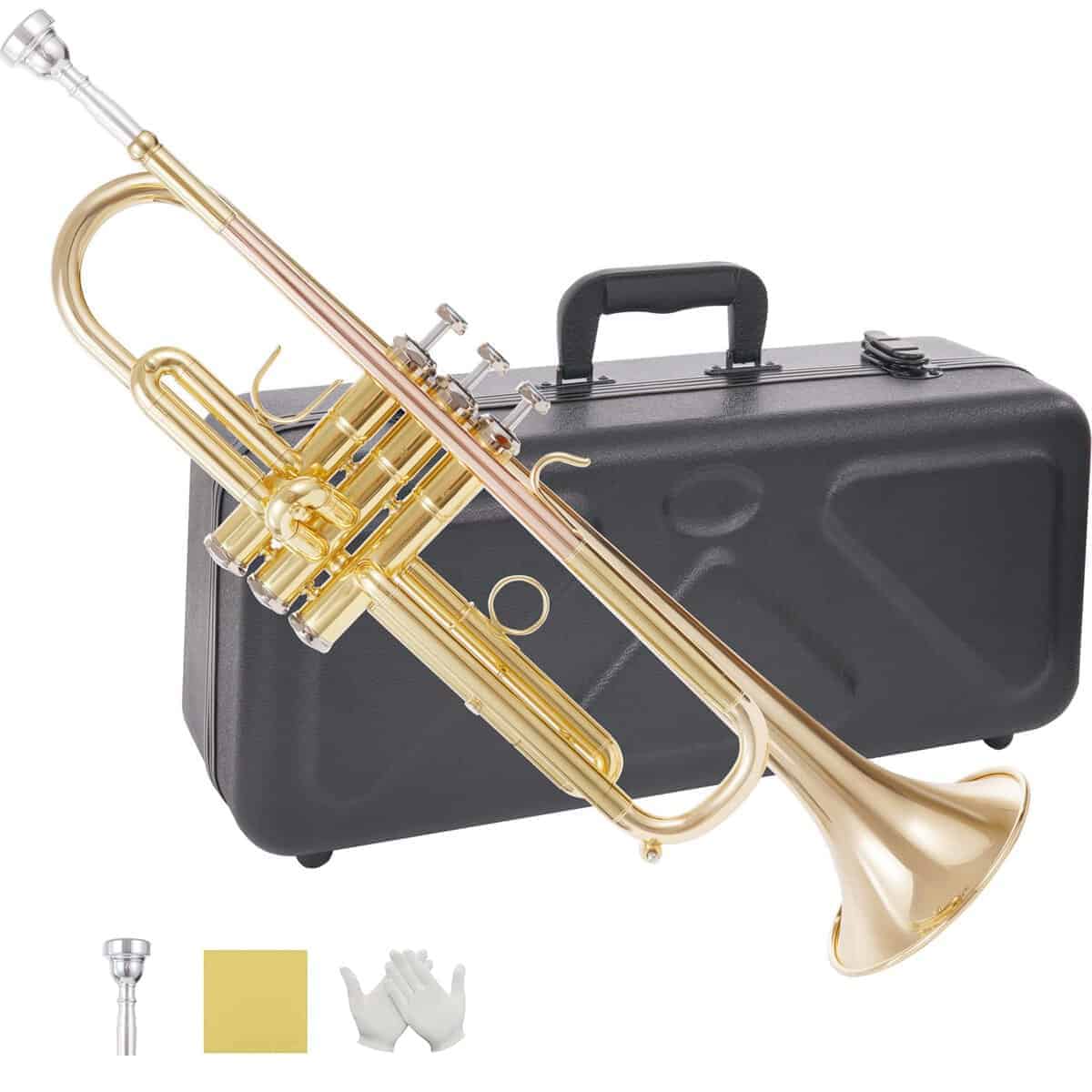 Trompeta de cobre dorado KAYATA con tubo de plomo de cobre