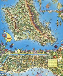 Rompecabezas de 1000 Piezas | Mapa de Honolulu de 1950 |