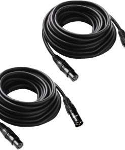 Cable DMX flexible de 50 pies JLPOW, cable DMX de 3 pines