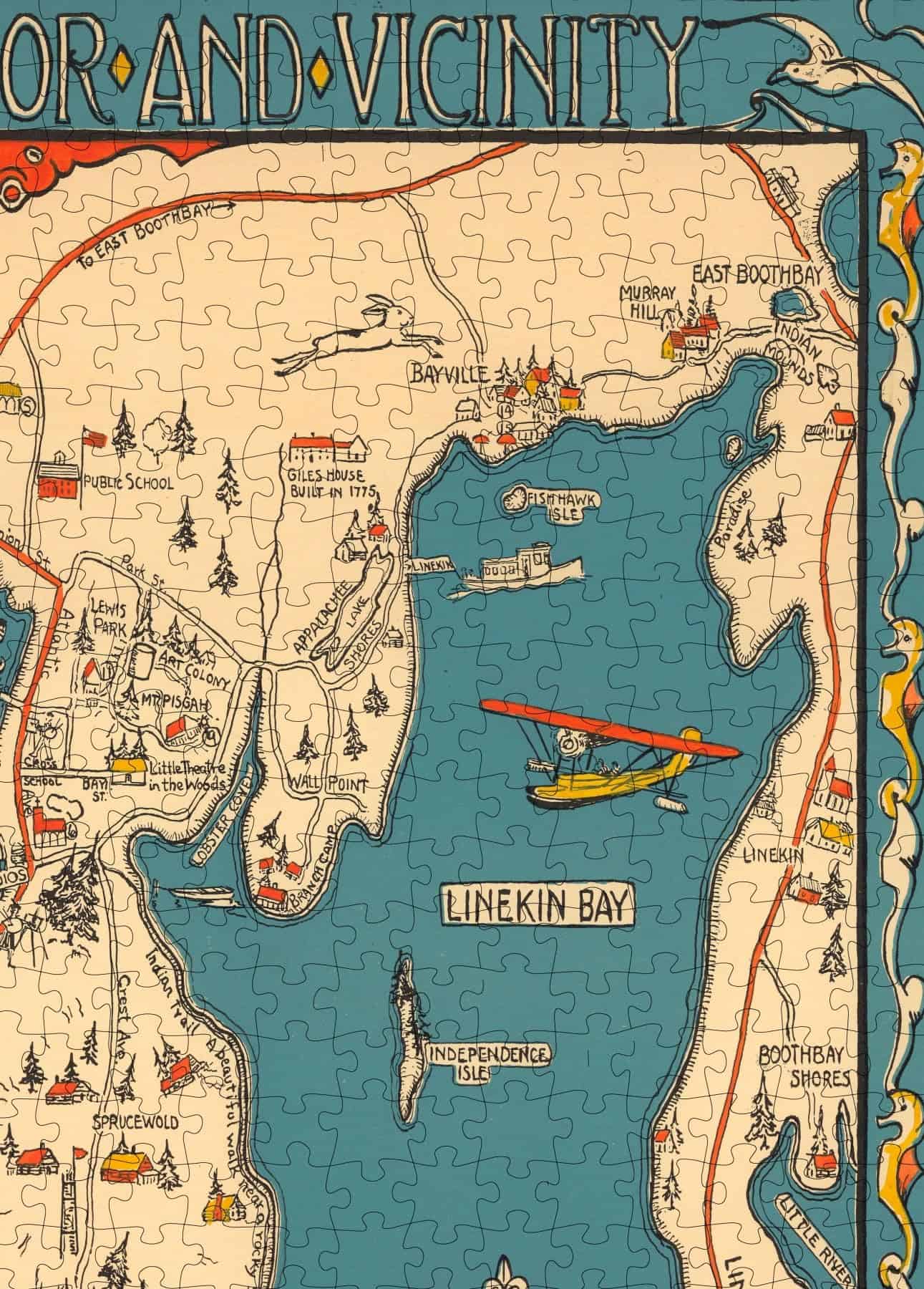 Rompecabezas de 1000 piezas | Mapa de Maine de 1931 | Bahía - Imagen 6