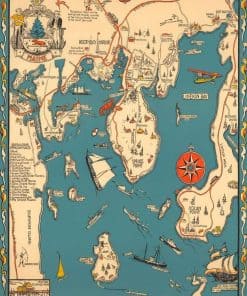 Rompecabezas de 1000 piezas | Mapa de Maine de 1931 | Bahía