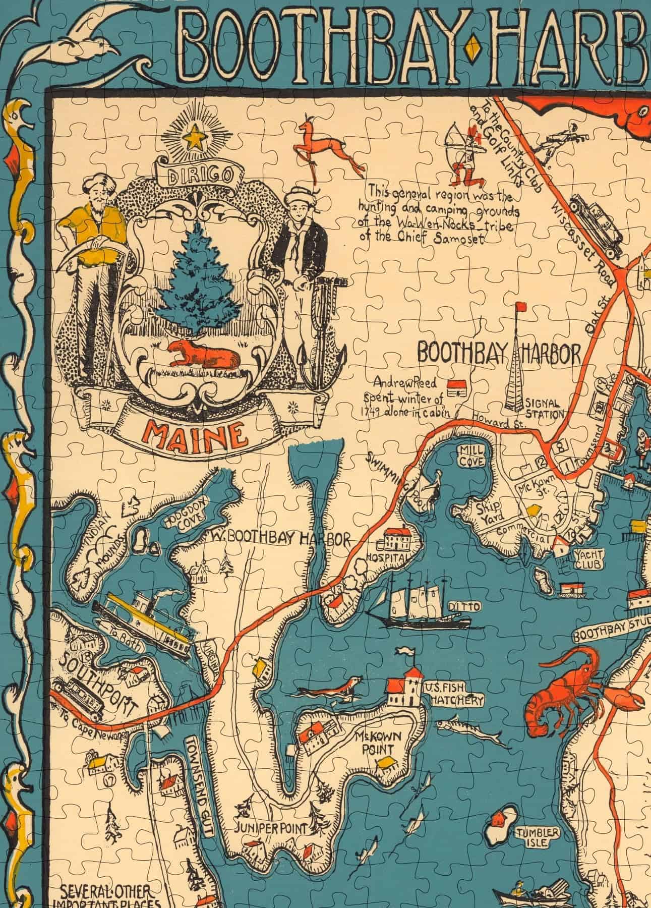 Rompecabezas de 1000 piezas | Mapa de Maine de 1931 | Bahía - Imagen 5