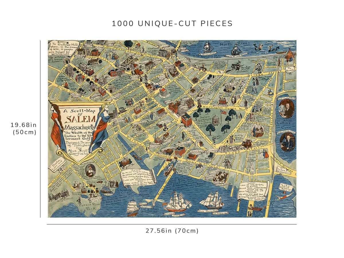 Rompecabezas de 1000 piezas | 1960 Mapa de Salem - Imagen 9