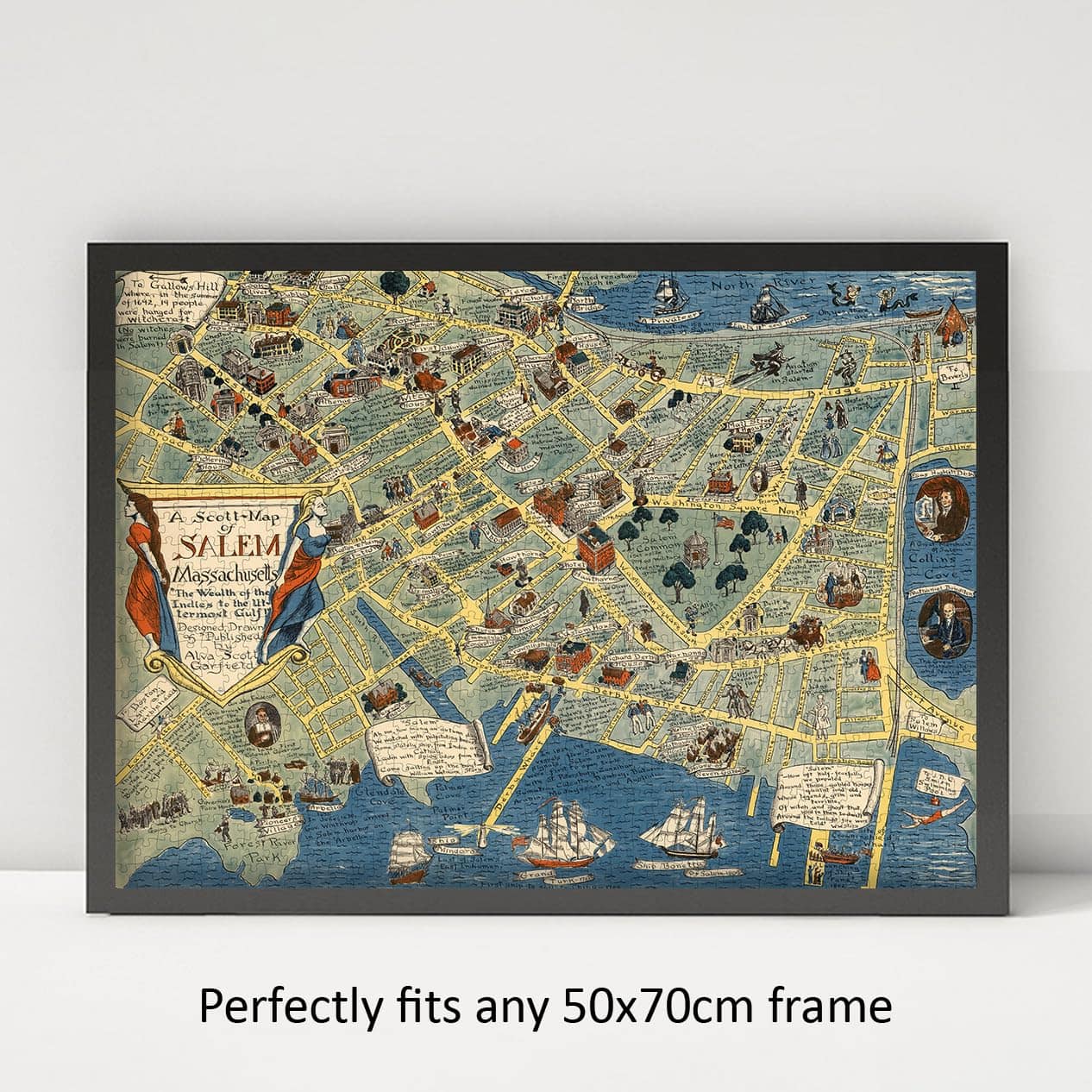 Rompecabezas de 1000 piezas | 1960 Mapa de Salem - Imagen 4