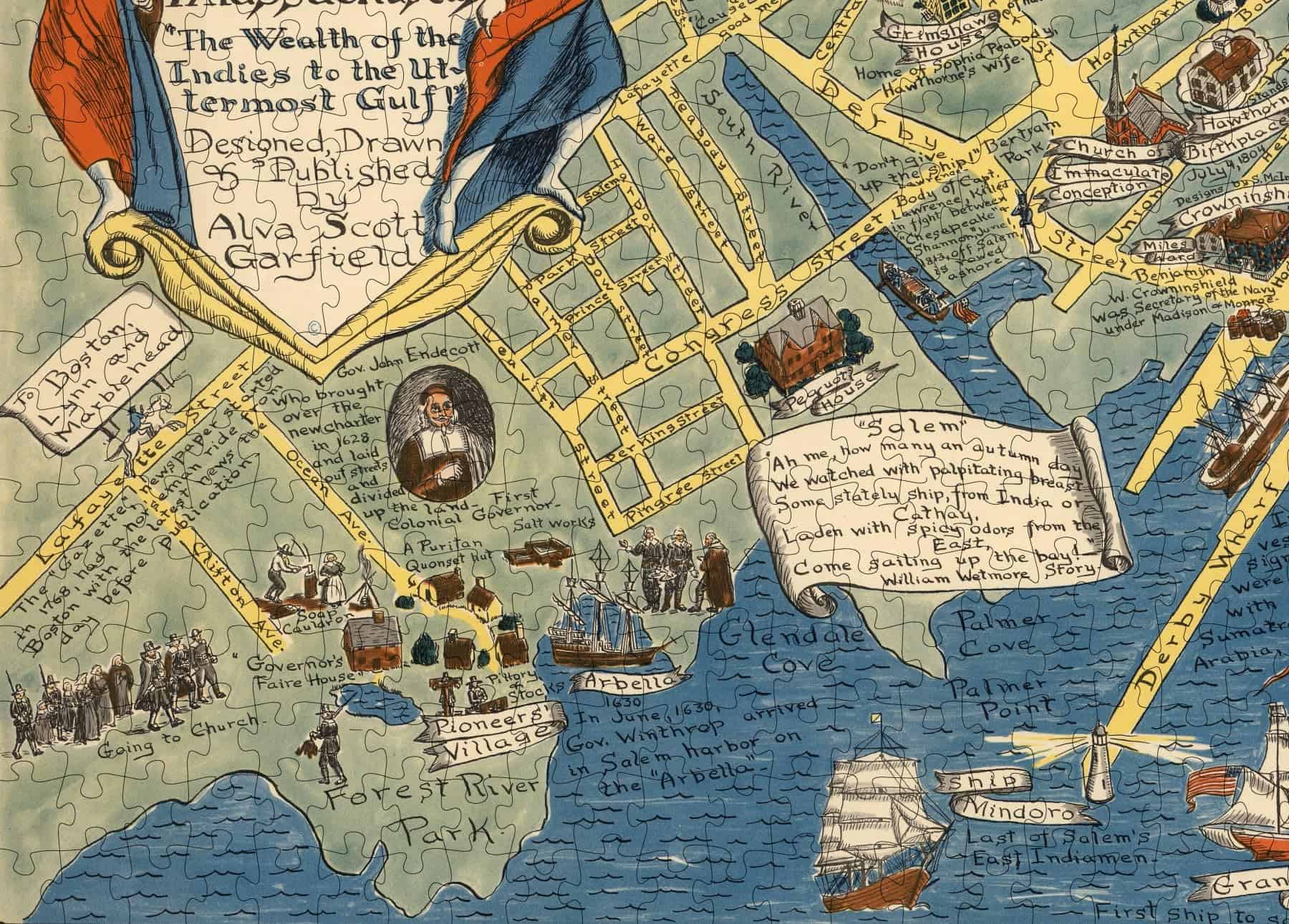 Rompecabezas de 1000 piezas | 1960 Mapa de Salem - Imagen 7