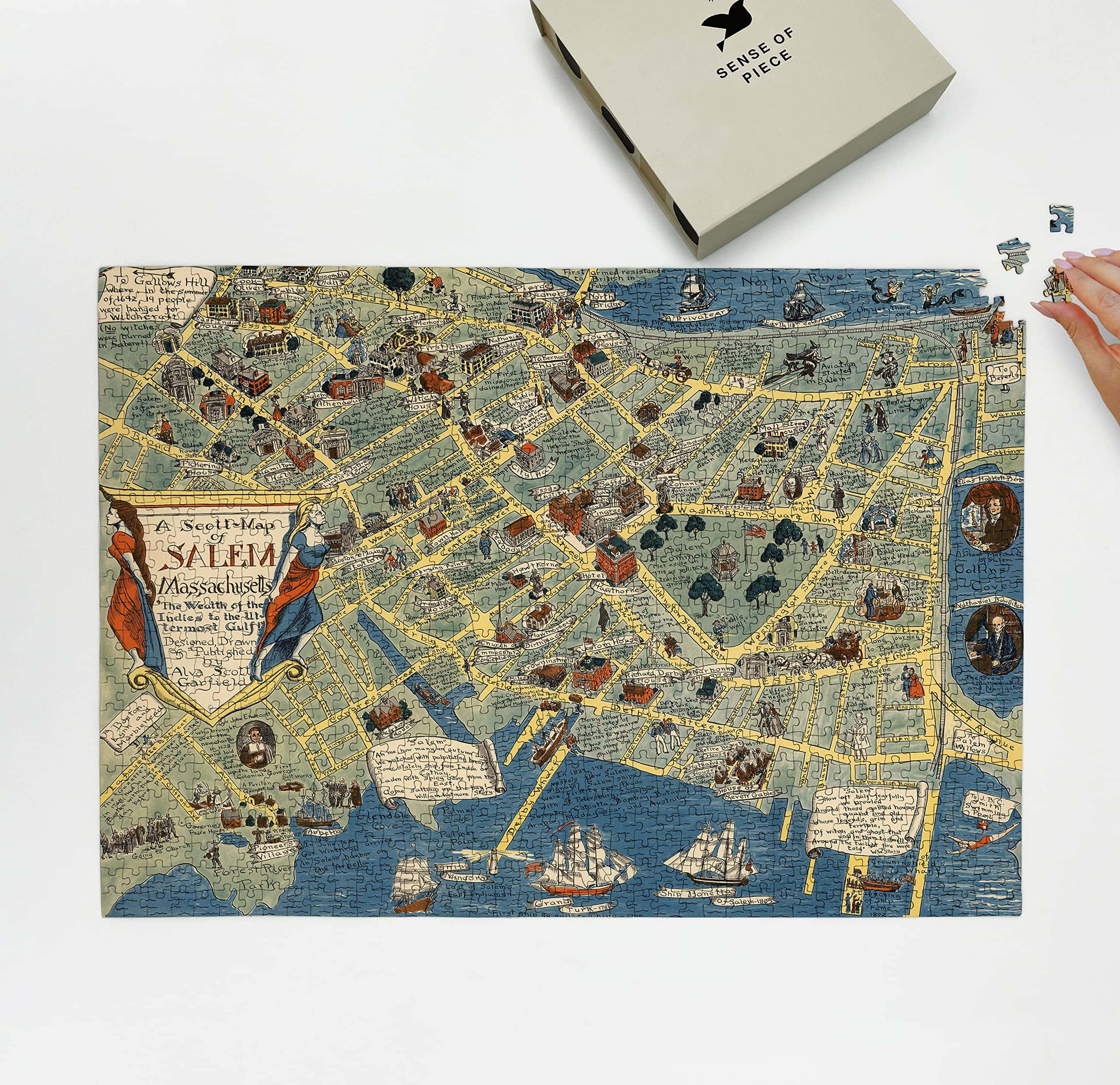 Rompecabezas de 1000 piezas | 1960 Mapa de Salem - Imagen 3