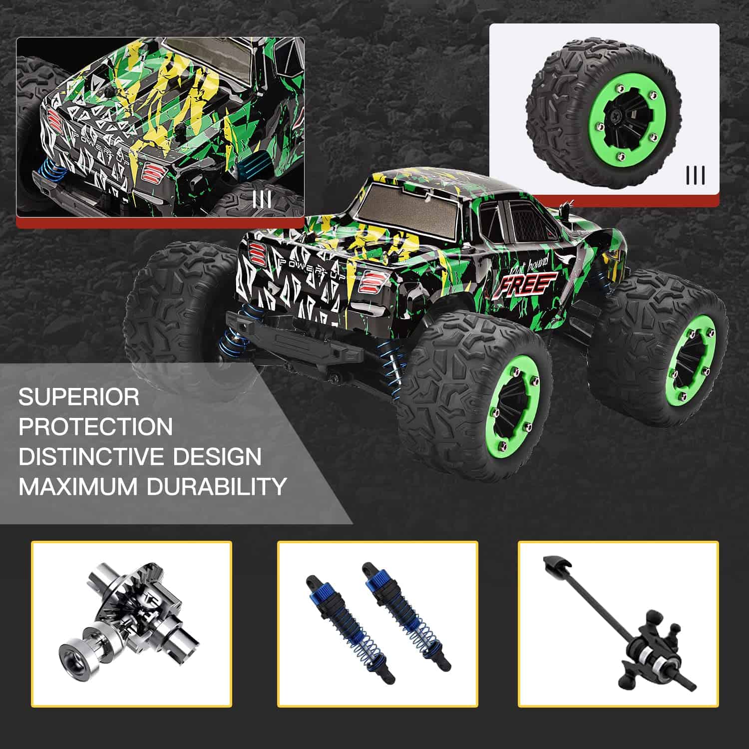 Carros RC Todo Terreno Escala 1:18, 2.4Ghz de Alta - Imagen 7