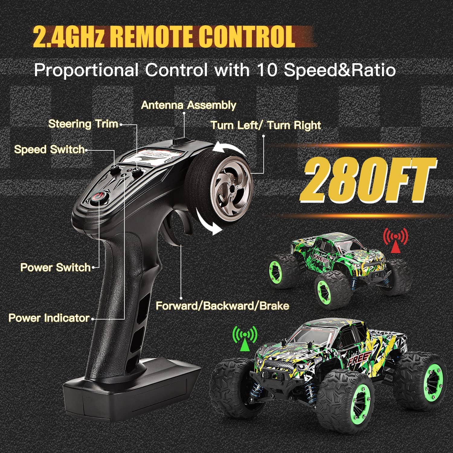 Carros RC Todo Terreno Escala 1:18, 2.4Ghz de Alta - Imagen 5