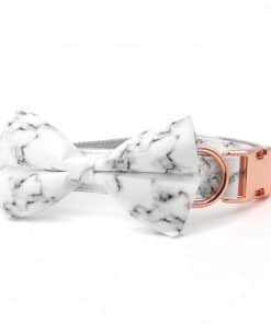 Collar de Perro de Mármol con Moño, Collar de Perro para