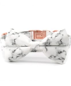 Collar de perro de mármol con lazo, collar de perro para