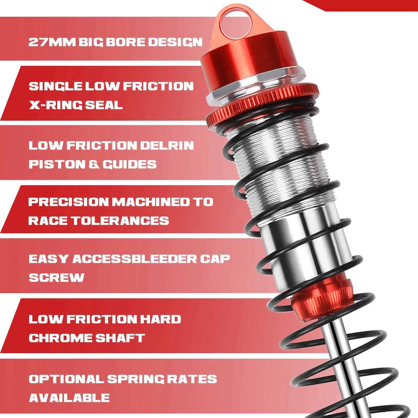 4x Amortiguador Amortiguador Delantero Trasero de Aleación - Imagen 4