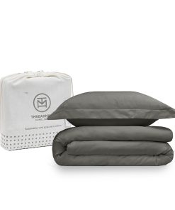 Juego de Funda Nórdica Gris Oscuro Threadmill para Cama