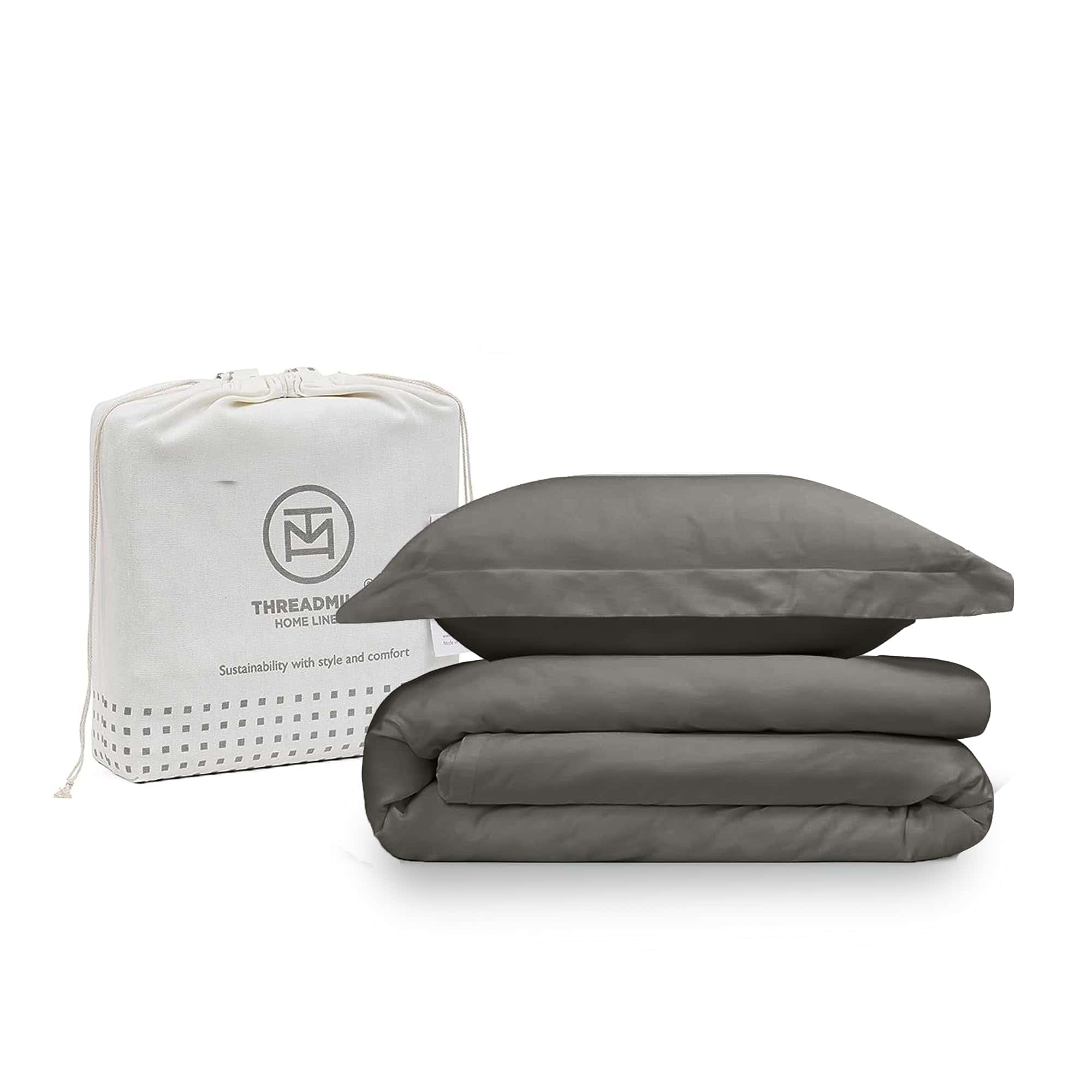 Juego de Funda Nórdica Gris Oscuro Threadmill para Cama