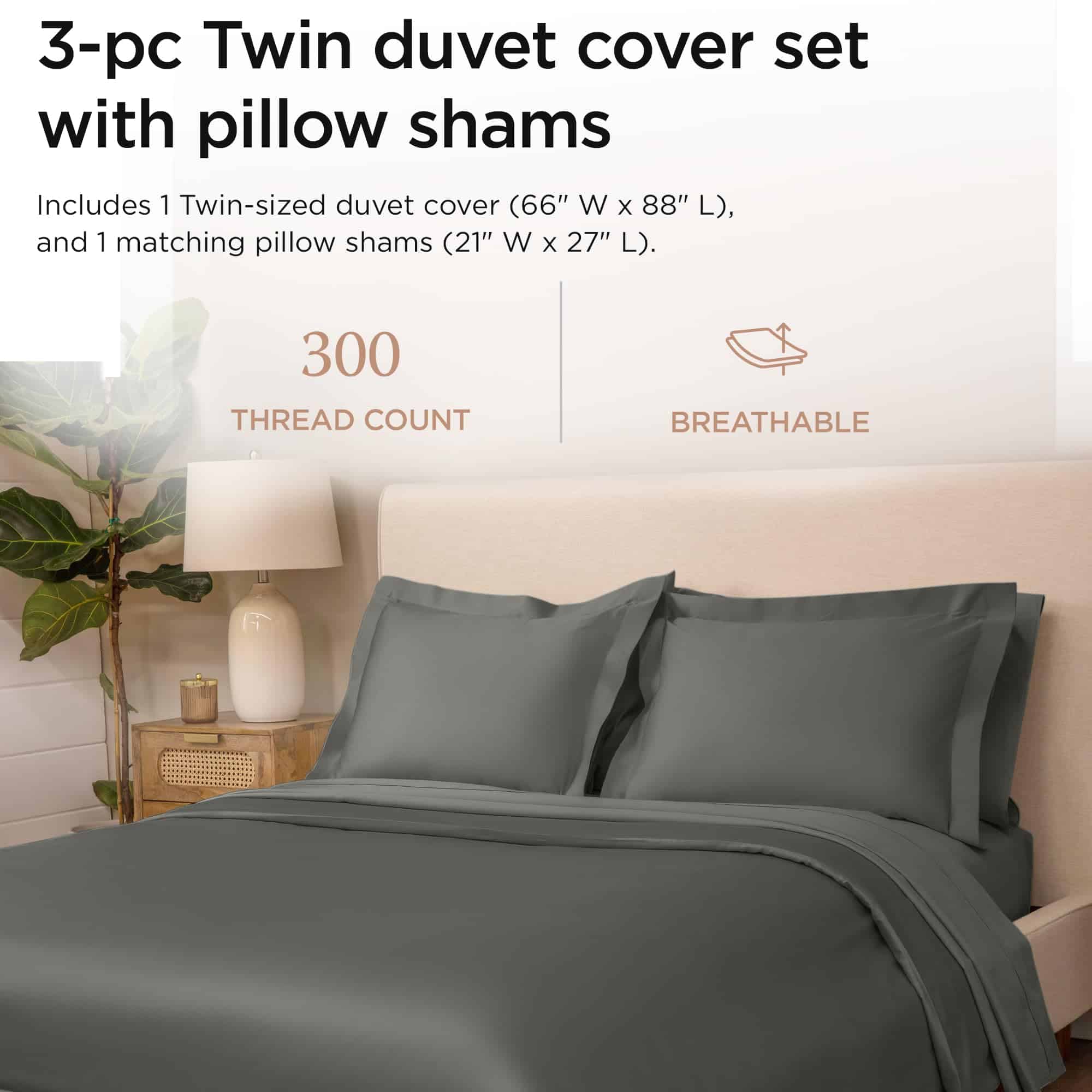 Juego de Funda Nórdica Gris Oscuro Threadmill para Cama - Imagen 3