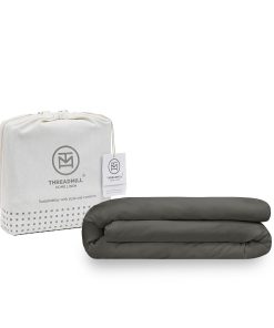 Funda de Edredón de Algodón Gris Oscuro Tamaño King