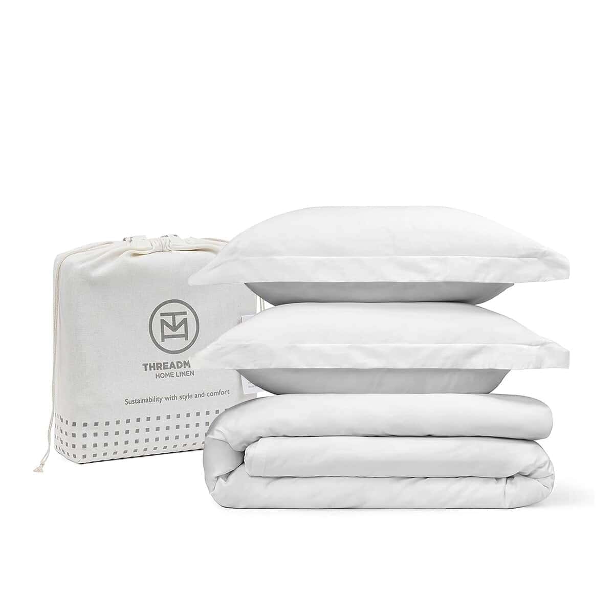 Juego de Funda de Edredón Blanco tamaño King de Threadmill,