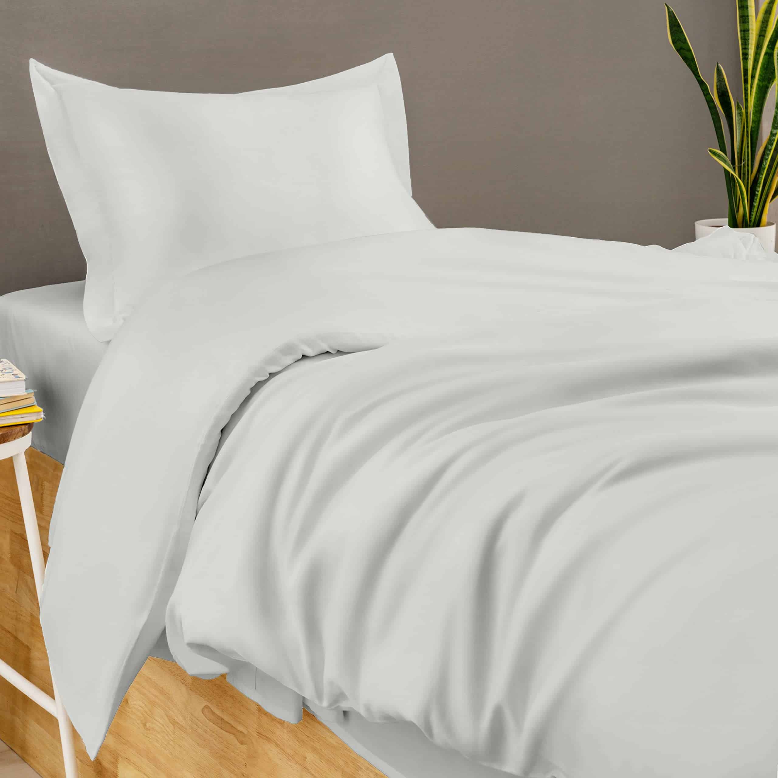 Juego de Funda de Edredón Gris Claro Tamaño Twin de