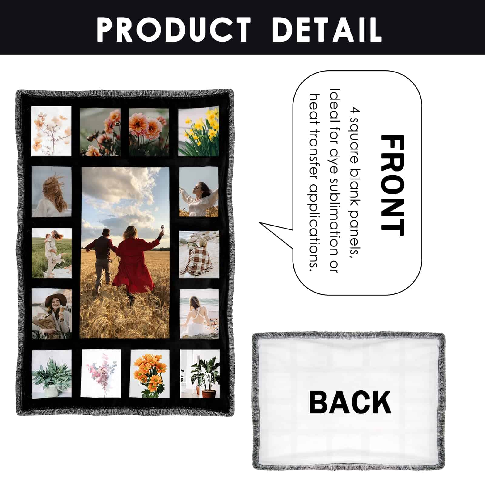 Manta en Blanco Sublimación MAIKESUB 53 x 41.3 Pulgadas - Imagen 5