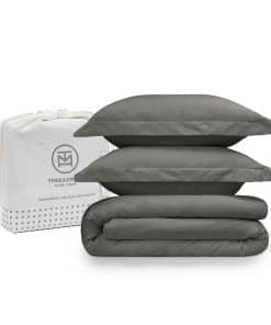 Juego de Funda nórdica de Tamaño Queen en Gris Oscuro