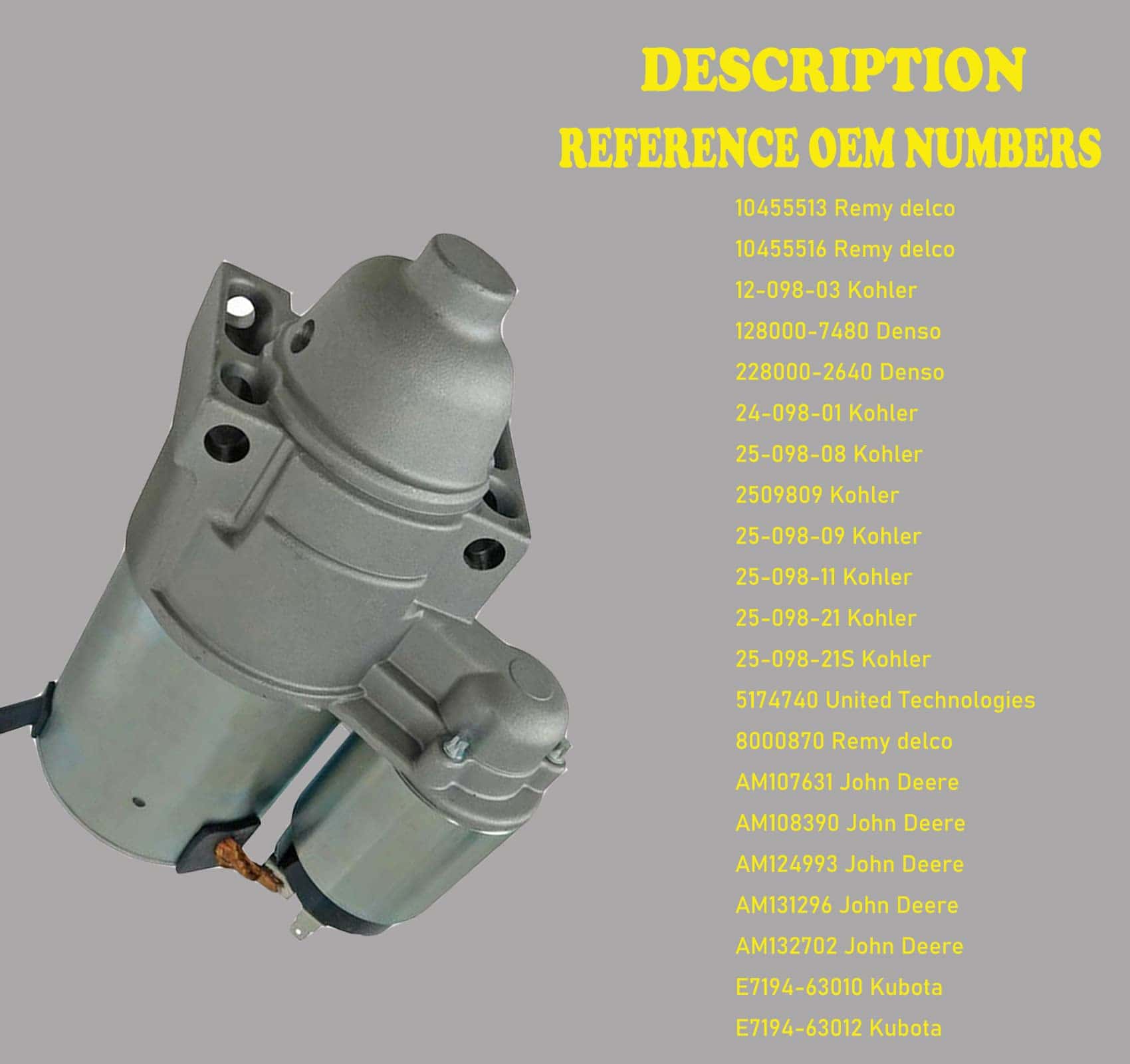 Reemplazo de arranque WZruibo para Kohler HP 15-27 John - Imagen 3