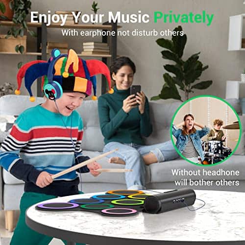 Set de Batería Eléctrica ROCKSOCKI 9-Pad con Auriculares, - Imagen 5