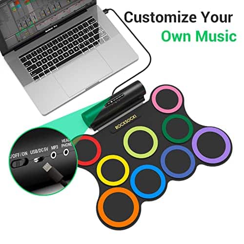 Set de Batería Eléctrica ROCKSOCKI 9-Pad con Auriculares, - Imagen 7