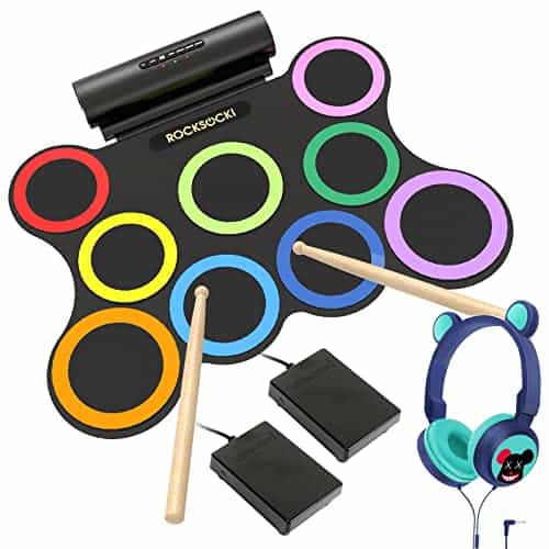 Set de Batería Eléctrica ROCKSOCKI 9-Pad con Auriculares,
