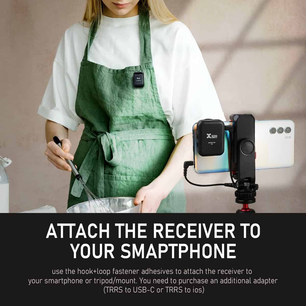 Sistema de micrófono inalámbrico Xvive U6 para cámara DSLR, - Imagen 6