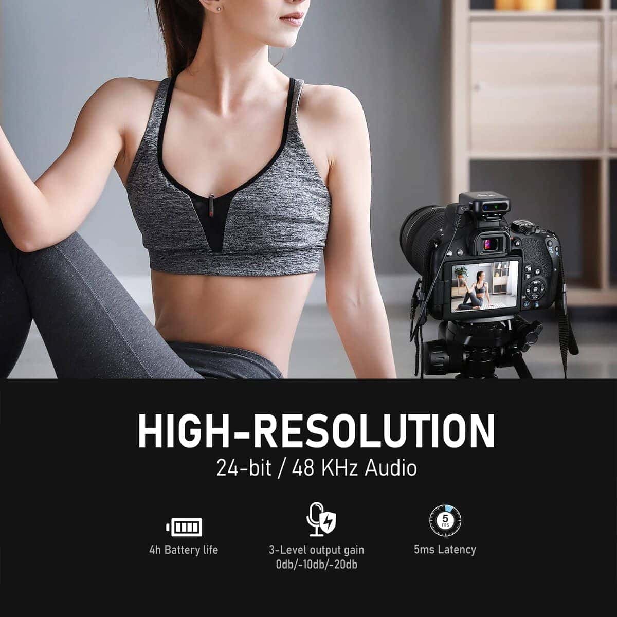 Sistema de micrófono inalámbrico Xvive U6 para cámara DSLR, - Imagen 5