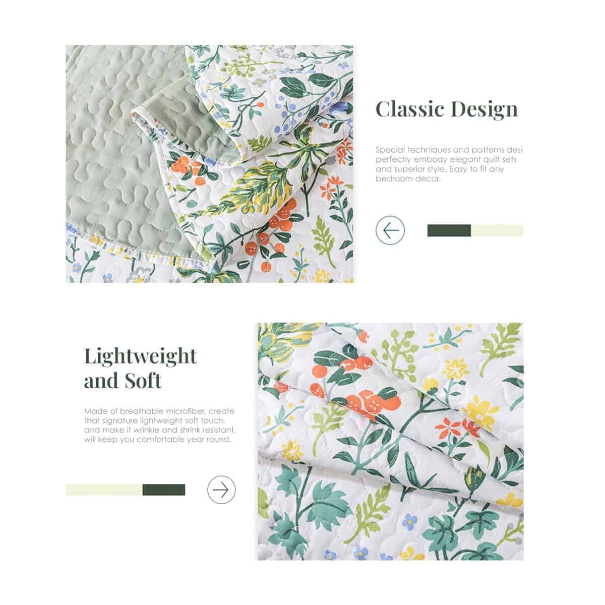 Juego de Colcha Floral Homcosan Tamaño King - Colcha - Imagen 7