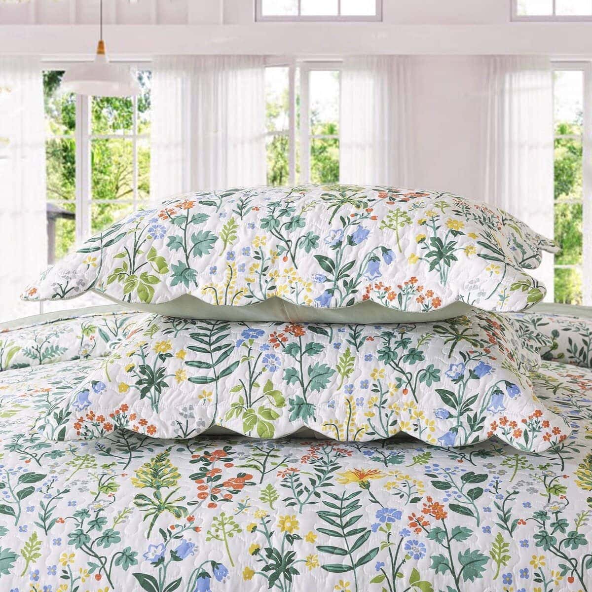 Juego de Colcha Floral Homcosan Tamaño King - Colcha - Imagen 8