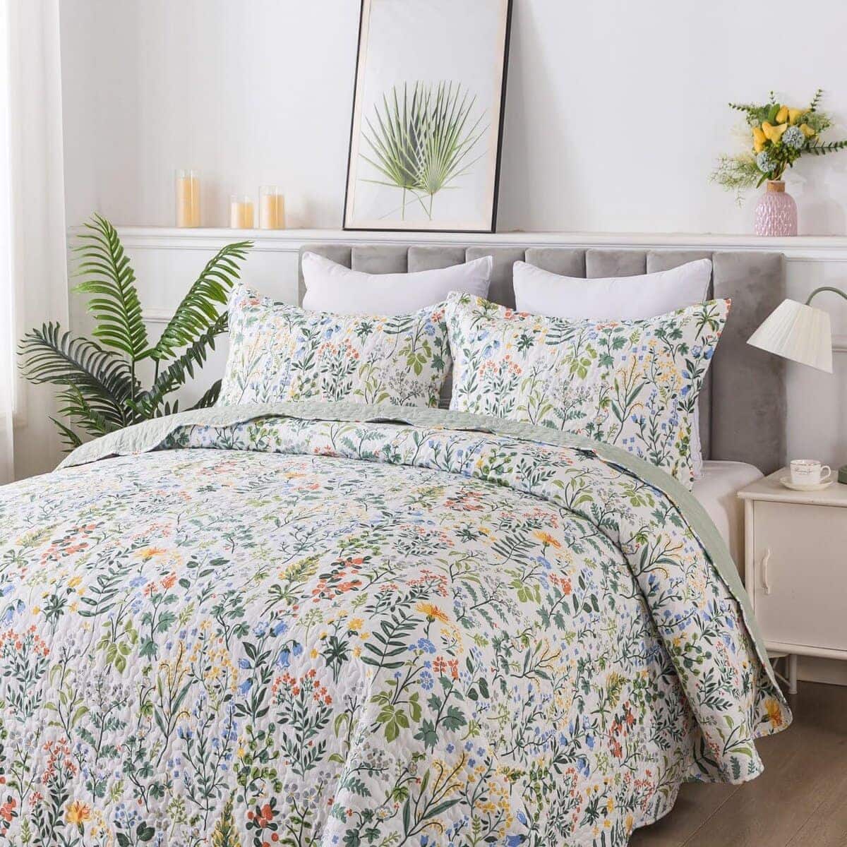 Juego de Colcha Floral Homcosan Tamaño King - Colcha - Imagen 3