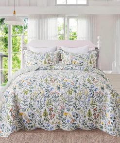 Juego de Colcha Floral Homcosan Tamaño King - Colcha