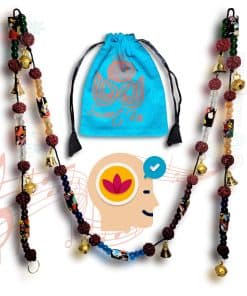 Campanas de latón pulido decorativas vintage, con cuentas