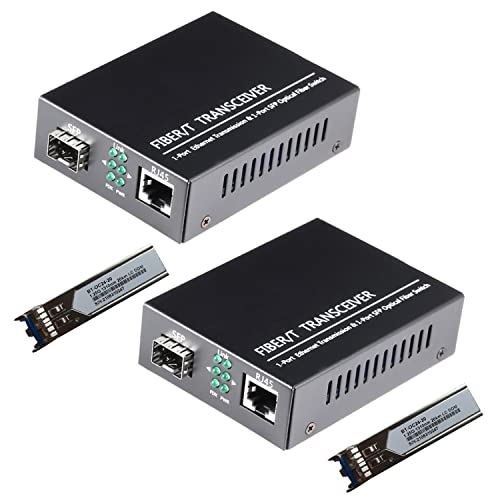Par de Convertidores de Medios de Fibra Ethernet SFP