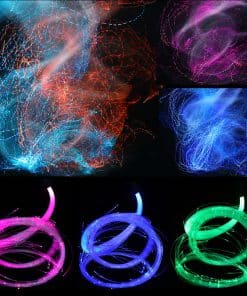 Látigo Espacial de Fibra Óptica LED Recargable con 10