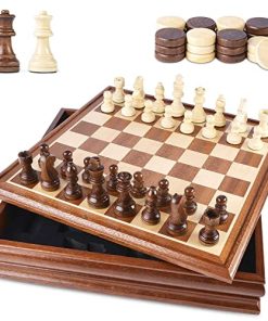 Juego de Ajedrez y Damas VAMSLOVE para Adultos Tablero de