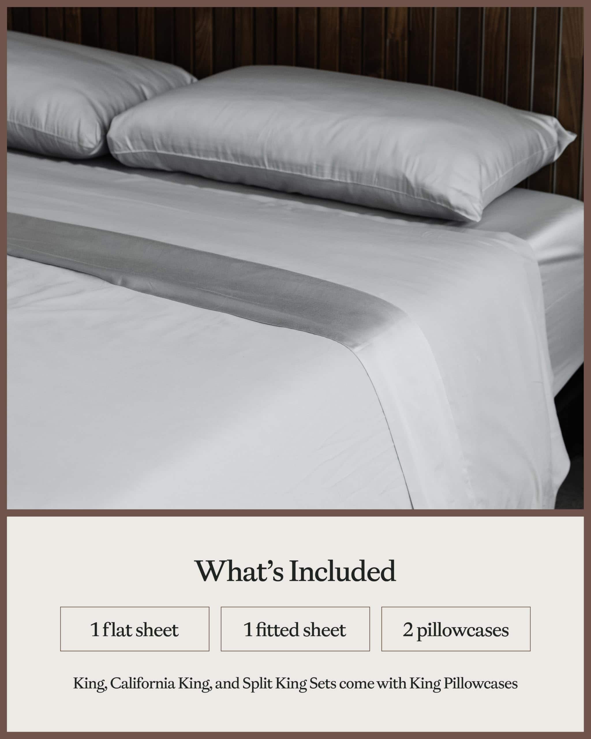 Juego de sábanas Cozy Earth Light Grey para cama California - Imagen 4