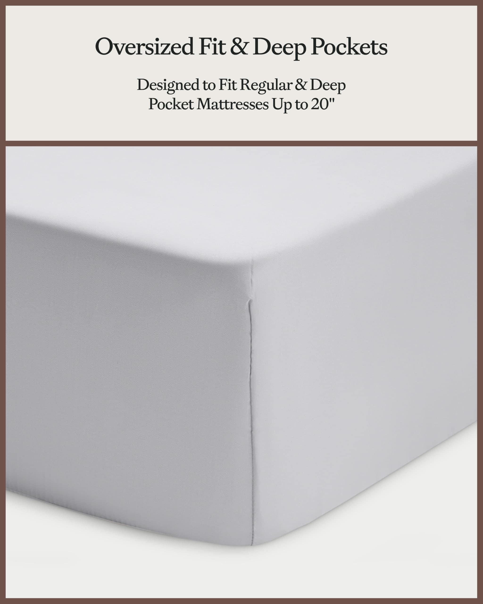 Juego de sábanas Cozy Earth Light Grey para cama California - Imagen 6