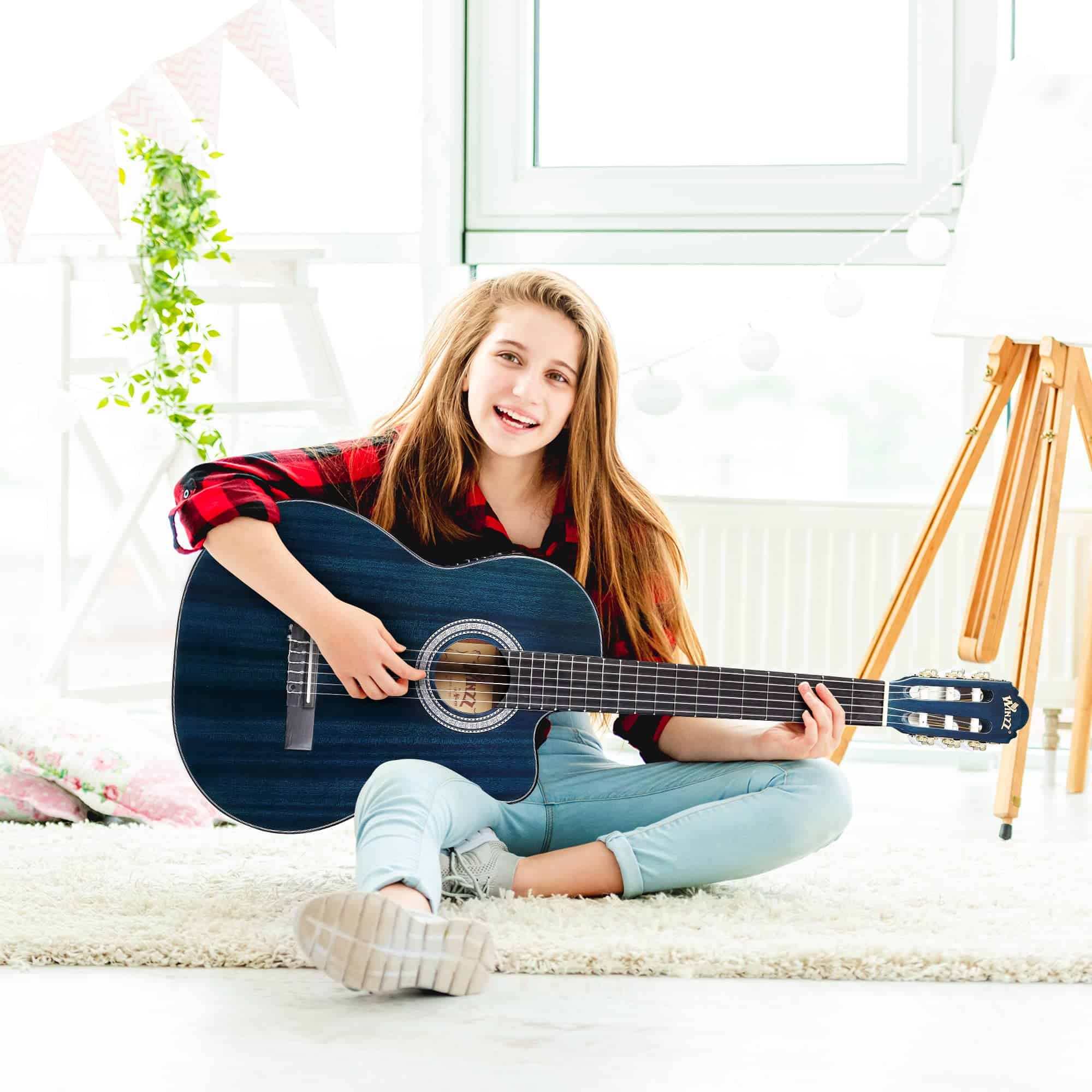 Guitarra Clásica Eléctrica WINZZ AC309CE de 39 Pulgadas con - Imagen 3