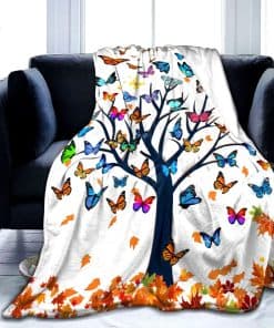 Manta de Mariposa Suave de Franela Ligera con Dibujos