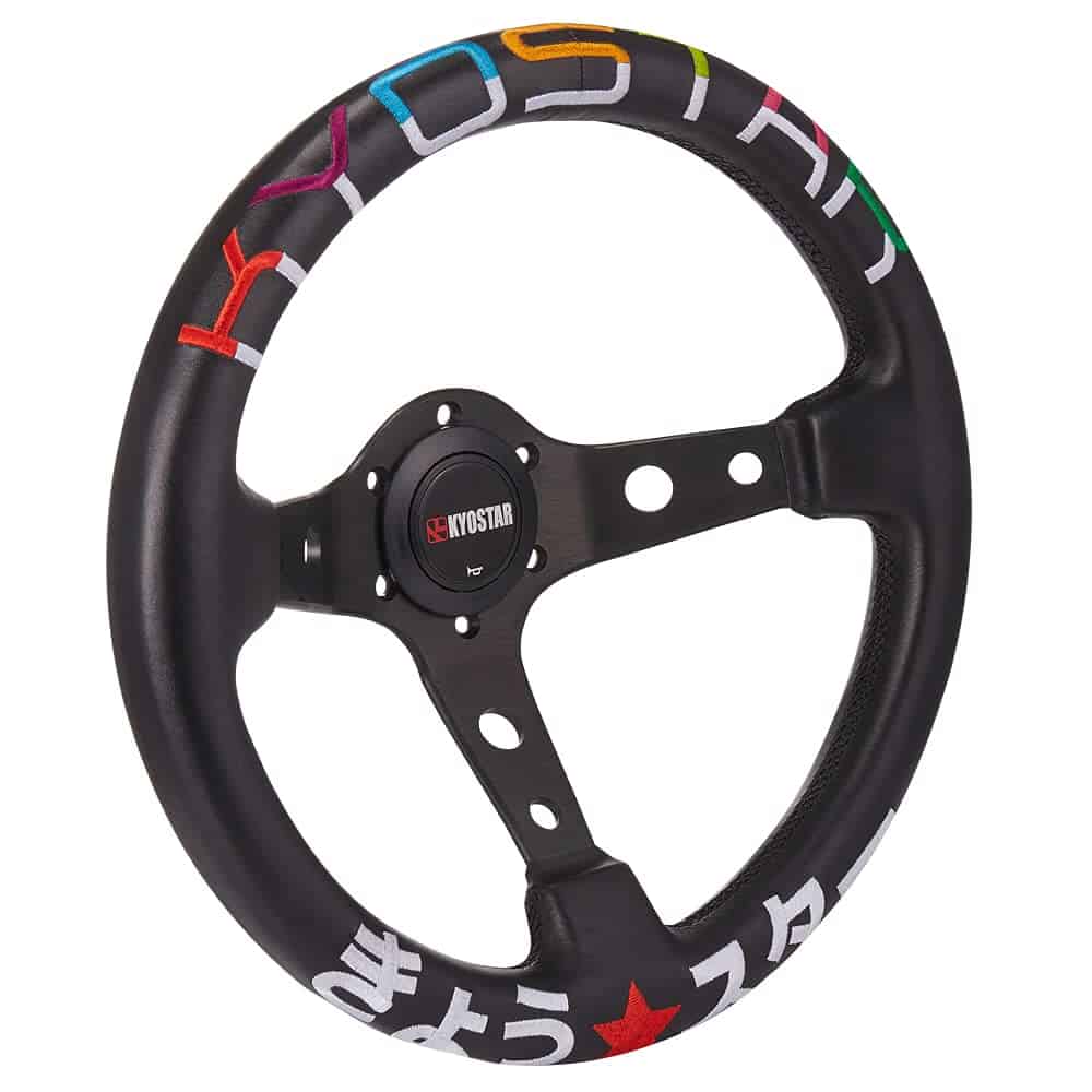Volante Profundo de Cuero de 6 Pernos con Bordado Universal