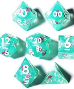 Dados DND Sharp Edge Polyhedral Mini Planet Dungeons and